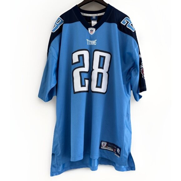 Chris Johnson Reebok Authentic Tennessee Titans Jersey NFL Jerseys Size 4XL Sewn - Picture 1 of 16